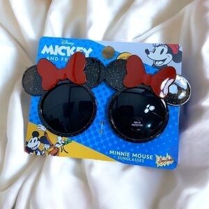 Minnie Mouse Bow Sunglasses 100% UV Protection Disney Black Red Kids